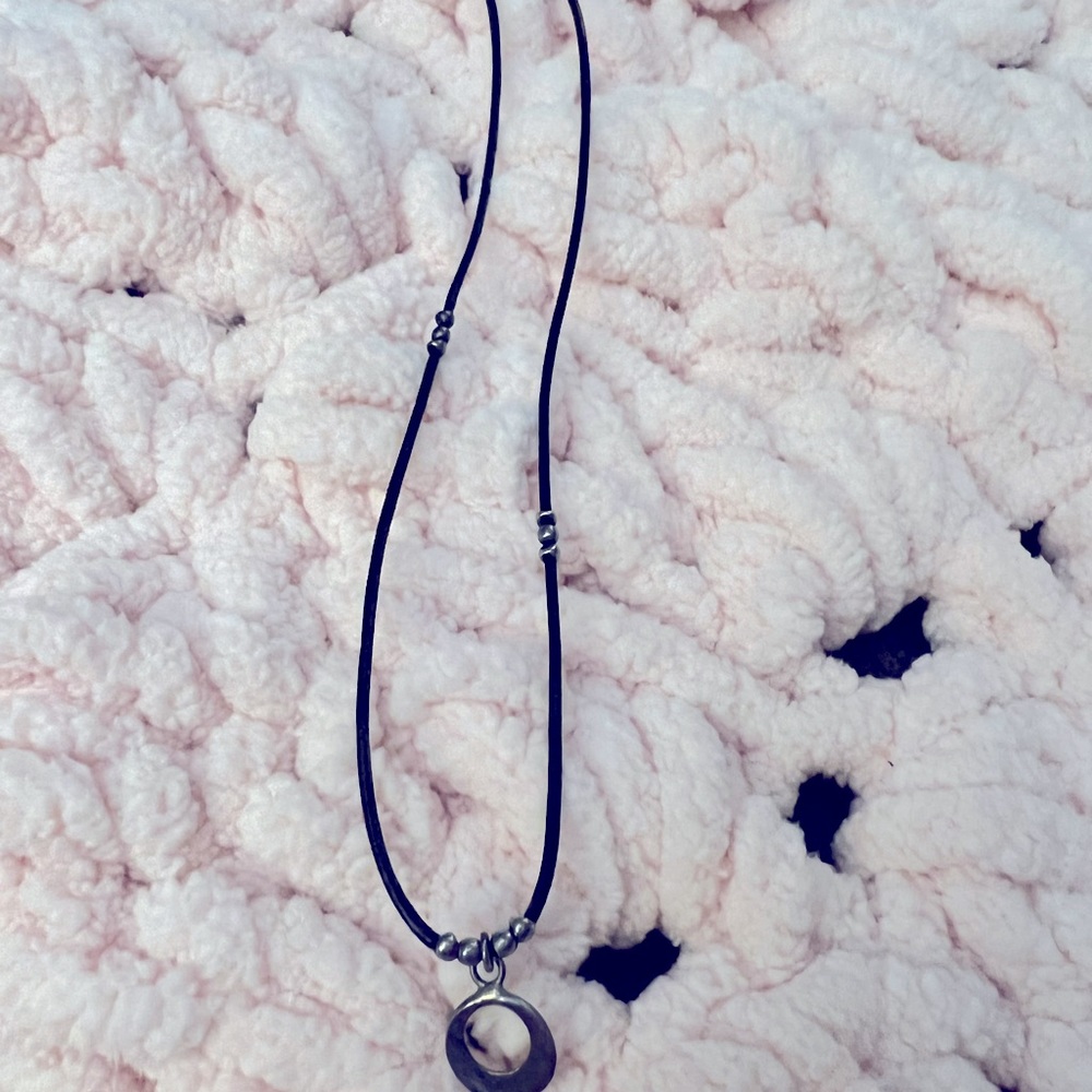 Black leather with silver accents